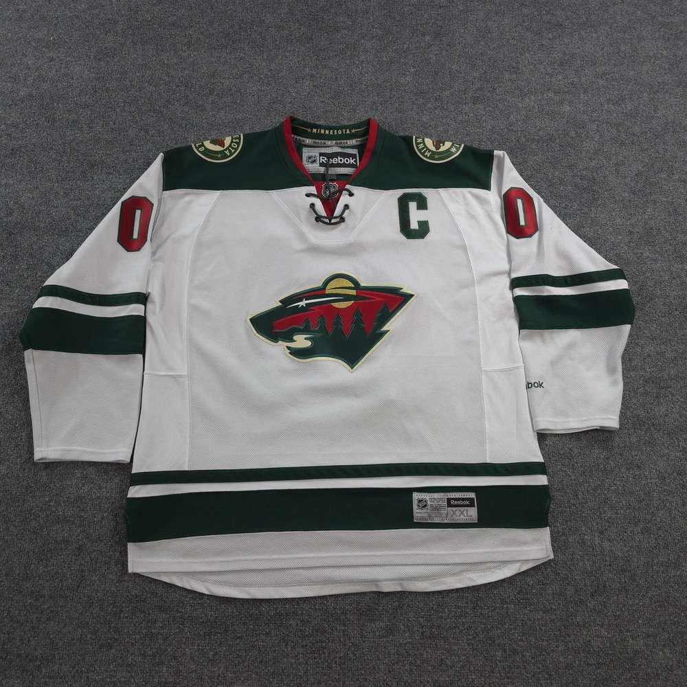 Minnesota Wild Jersey Mens 2XL White NHL Ice Hockey Reebok Edelbrock 00 Lace Up